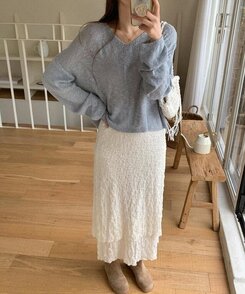 デイリーレイヤーロングスカート IVORY