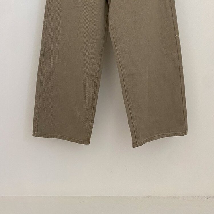 이던 히든밴딩 코튼 와이드 팬츠