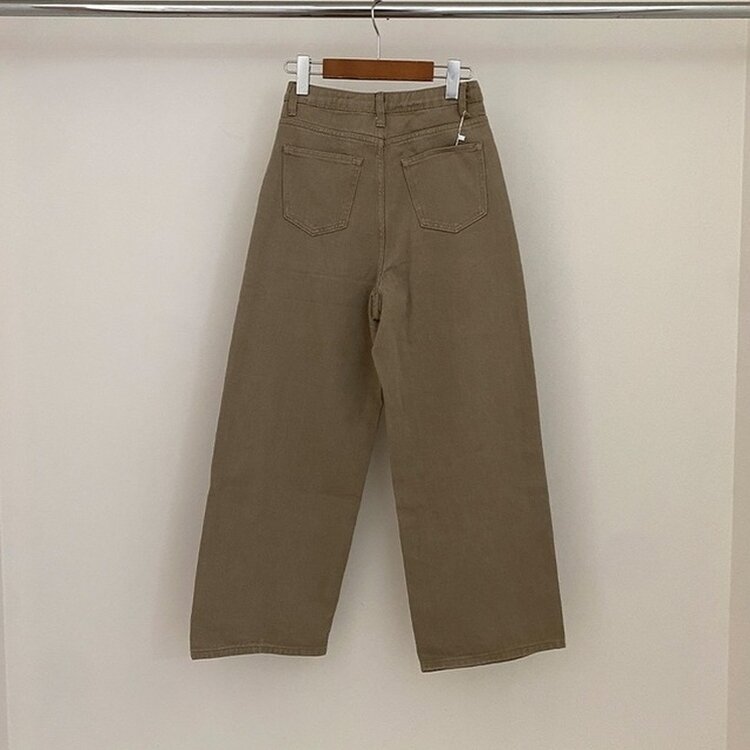 이던 히든밴딩 코튼 와이드 팬츠