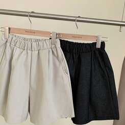 ショートパンツ ハイウエストポケットショートパンツ