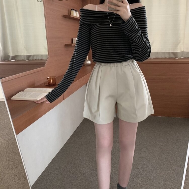 ハイウエストポケットショートパンツ BEIGE