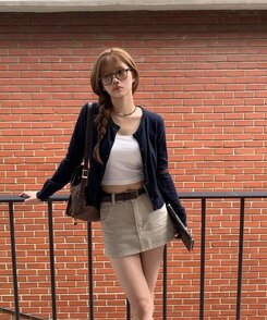 ミニスカート コットンスカートパンツ BEIGE