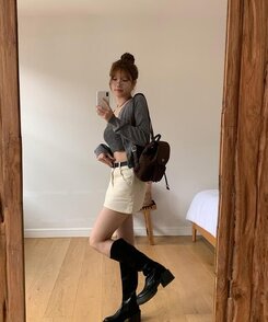 ミニスカート コットンスカートパンツ BEIGE