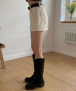 ミニスカート コットンスカートパンツ BEIGE