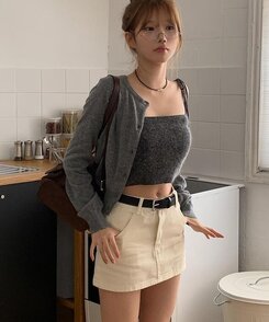 ミニスカート コットンスカートパンツ BEIGE
