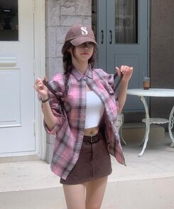 ミニスカート コットンスカートパンツ BROWN