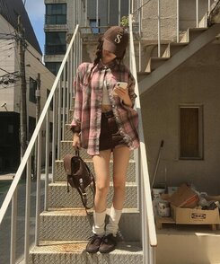 ミニスカート コットンスカートパンツ BROWN