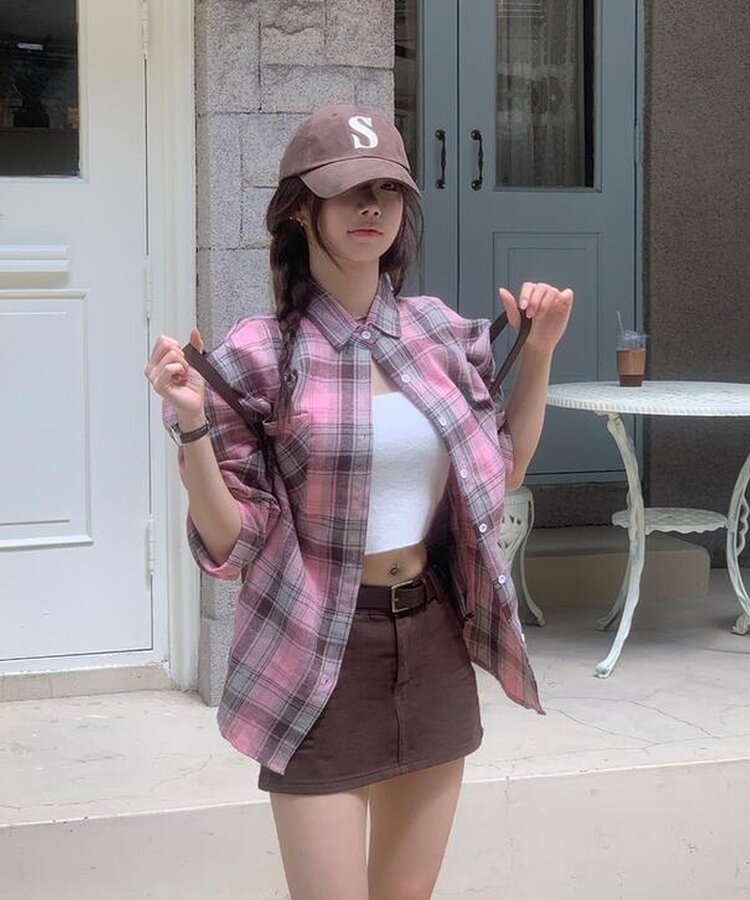 コットンスカートパンツ BROWN