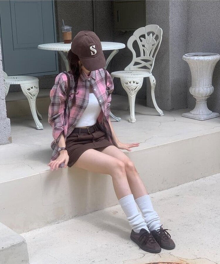 コットンスカートパンツ BROWN