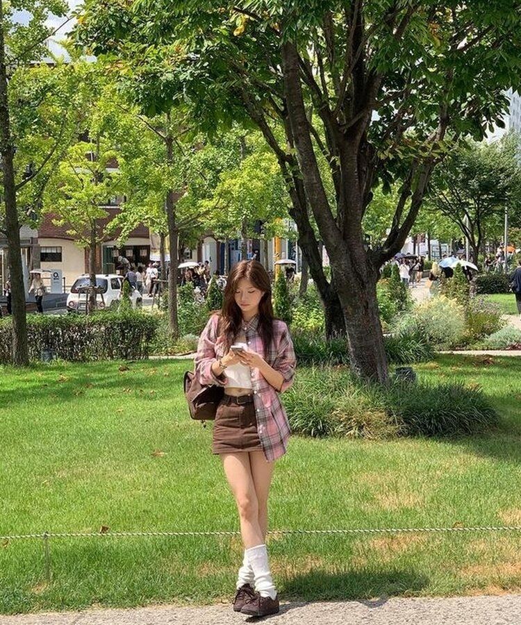 コットンスカートパンツ BROWN
