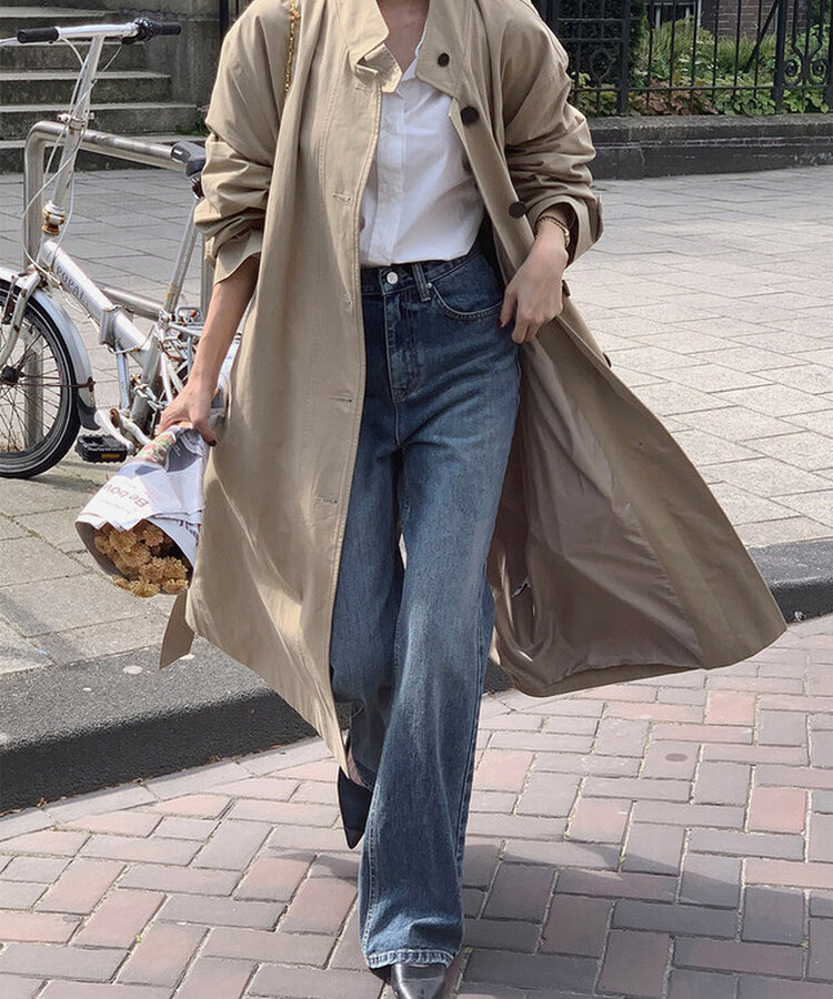 ワイドロングデニムパンツ BLUE