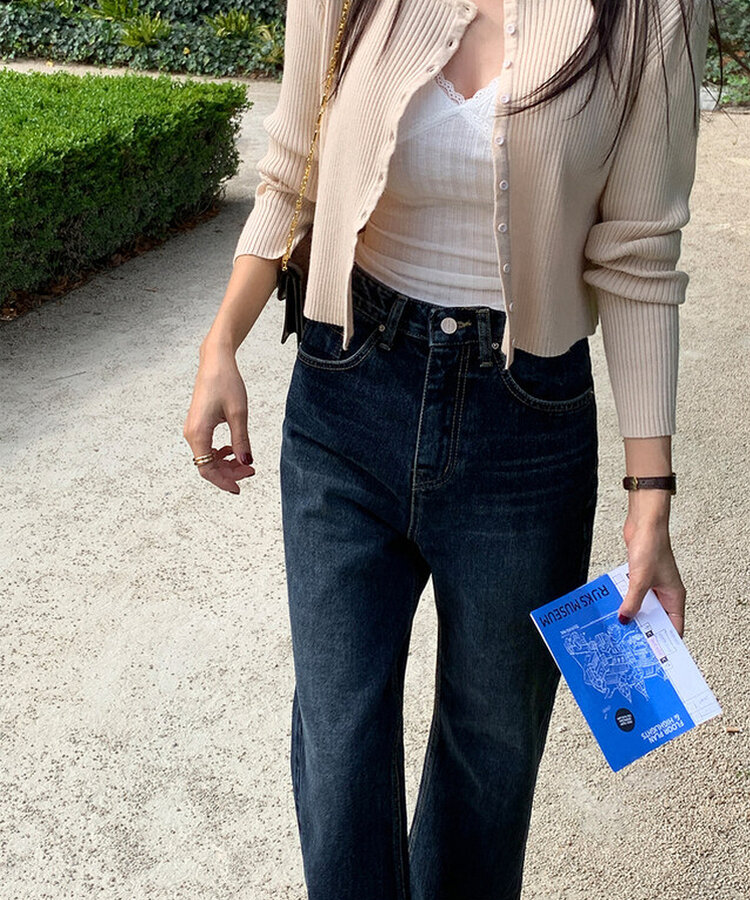 ワイドロングデニムパンツ BLUE BLACK