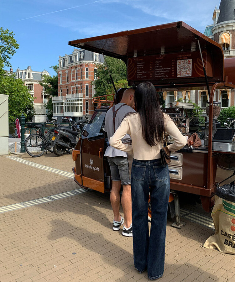 ワイドロングデニムパンツ BLUE BLACK