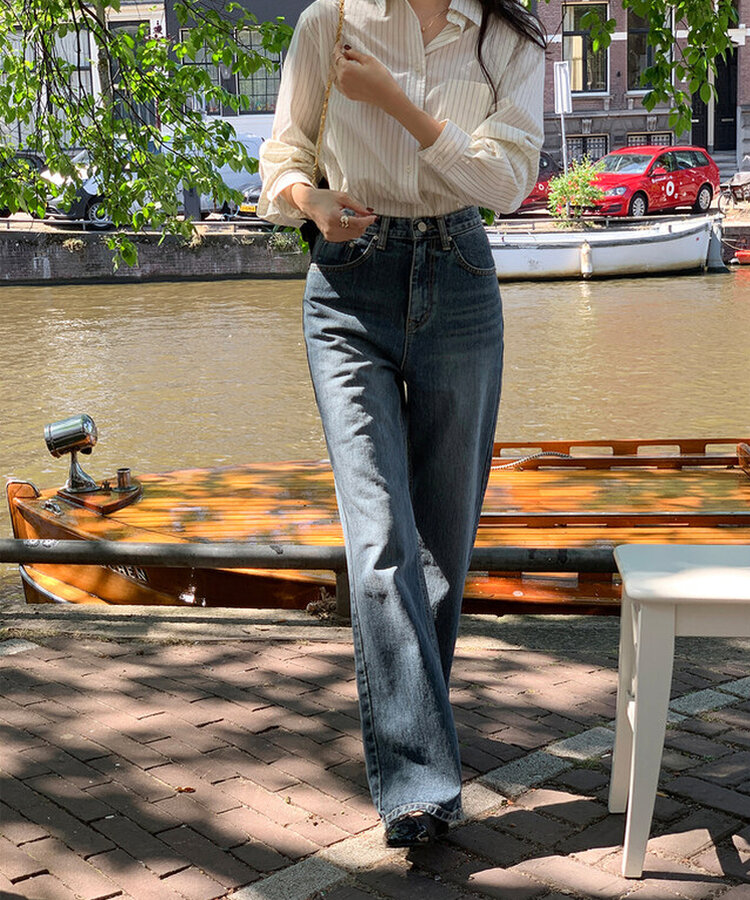 ワイドロングデニムパンツ BLUE