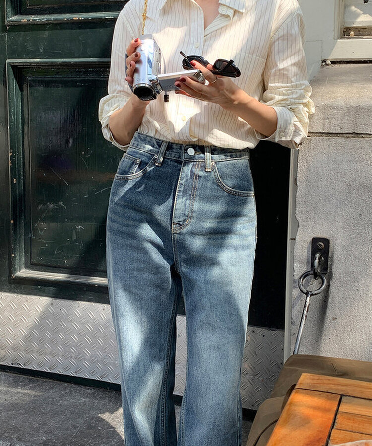 ワイドロングデニムパンツ BLUE