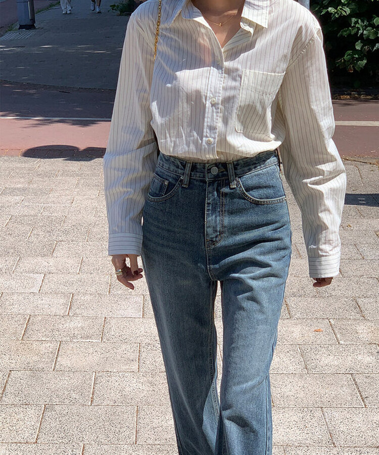 ワイドロングデニムパンツ BLUE