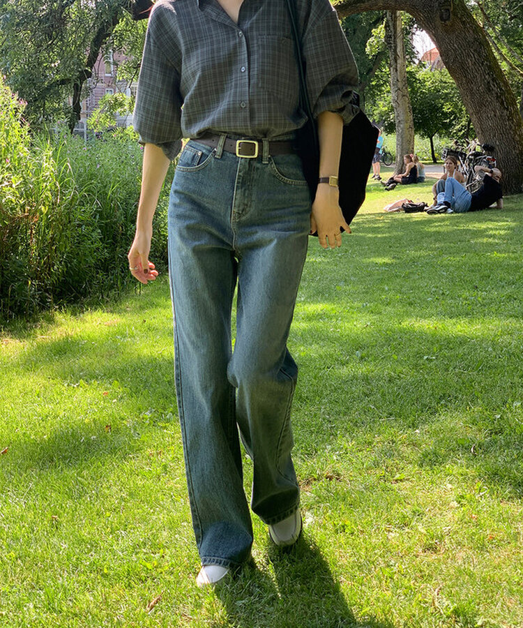 ワイドロングデニムパンツ BLUE