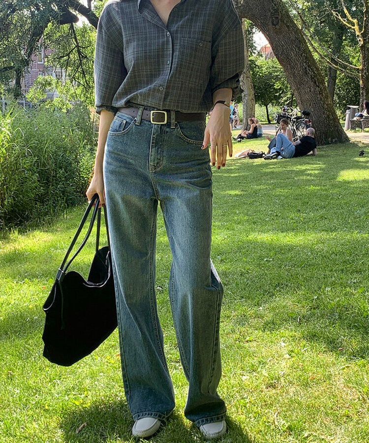 ワイドロングデニムパンツ BLUE