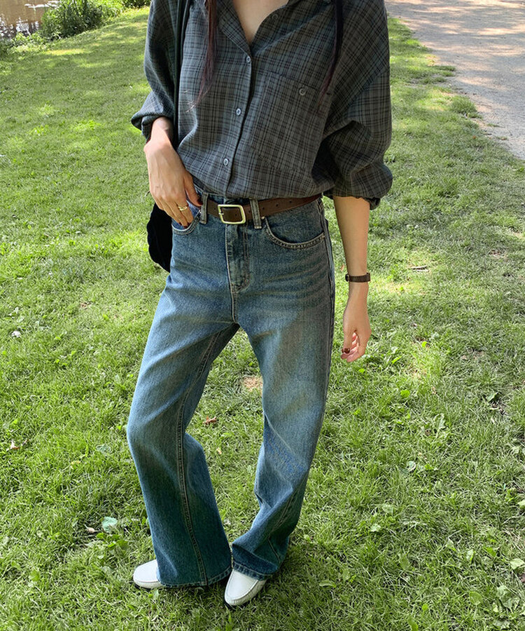 ワイドロングデニムパンツ BLUE