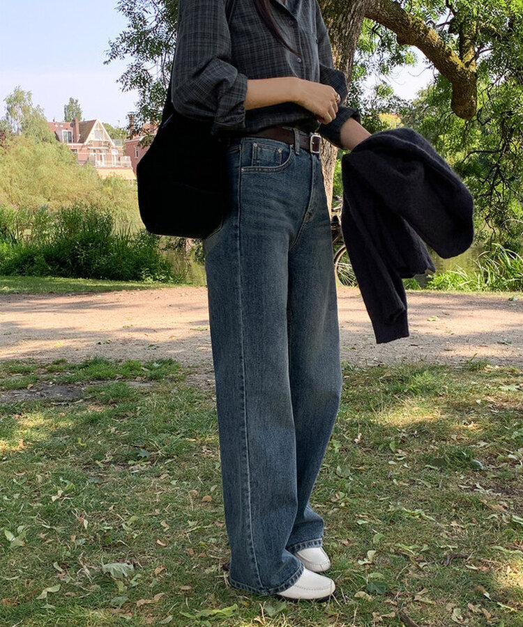 ワイドロングデニムパンツ BLUE