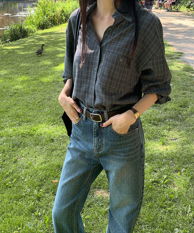 ワイドロングデニムパンツ BLUE