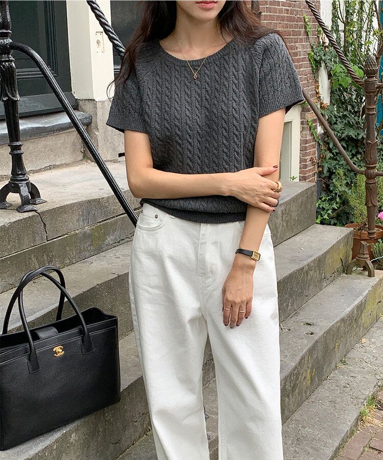 ワンフォークロージング 1111clothing ワンフォークロージング 1111clothing サマーニット メンズ 夏ニット レディース 半袖  ニット ◇ブラインドステッチ サマーニット◇ カジュアル 半 （BLACK） - ファッション通販 MAGASEEK(マガシーク)
