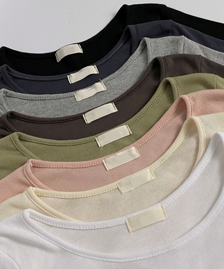 ラウンドネックボートネックレイヤード長袖Tシャツ8色