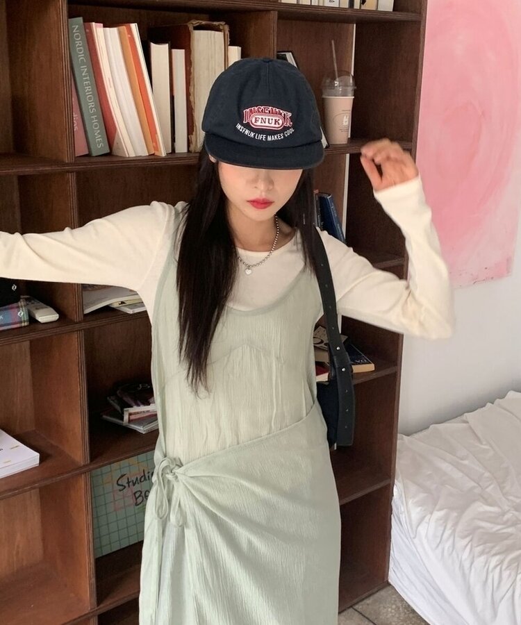 ラウンドネックボートネックレイヤード長袖Tシャツ8色 LIGHT BEIGE