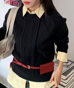 ファッション雑貨 レザーベルトウォレット DARK RED