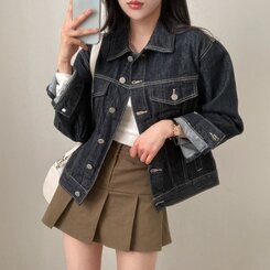 ステッチオーバーフィットデニムジャケット BLUE