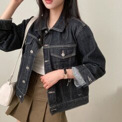 ステッチオーバーフィットデニムジャケット BLUE