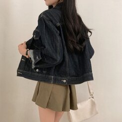 ステッチオーバーフィットデニムジャケット BLUE