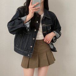 ステッチオーバーフィットデニムジャケット BLUE