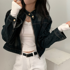 ウォッシングクロップデニムジャケット DARK DENIM