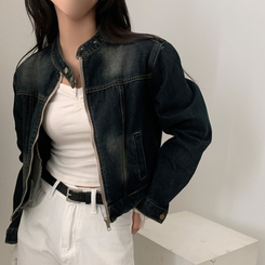 ウォッシングクロップデニムジャケット DARK DENIM