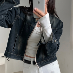 ウォッシングクロップデニムジャケット DARK DENIM