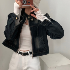 ウォッシングクロップデニムジャケット DARK DENIM
