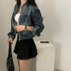 ウォッシングクロップデニムジャケット LIGHT DENIM