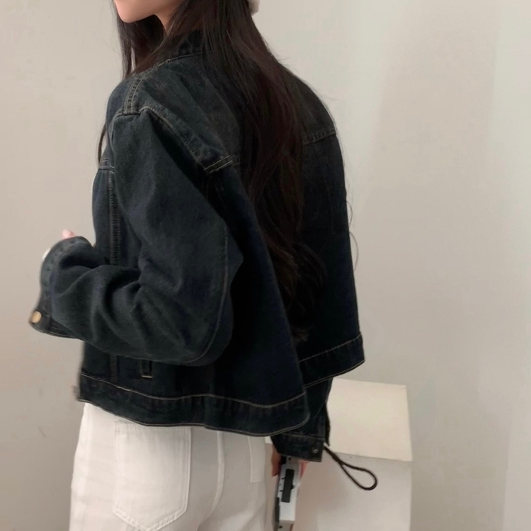 툭입어도 실패없는 워싱 크롭 데님자켓집업 2color 빈티지진청