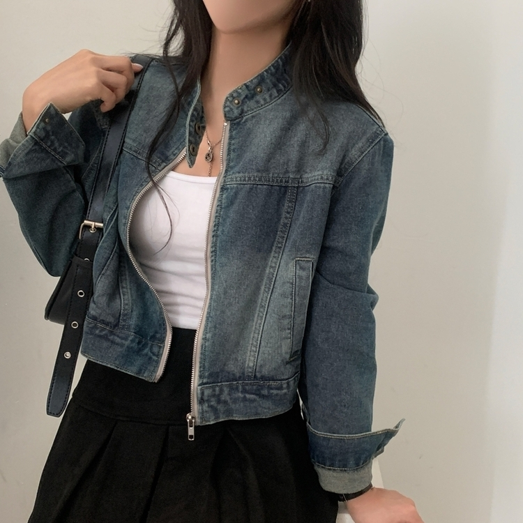 툭입어도 실패없는 워싱 크롭 데님자켓집업 2color 빈티지연청