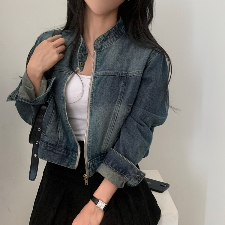 툭입어도 실패없는 워싱 크롭 데님자켓집업 2color 빈티지연청