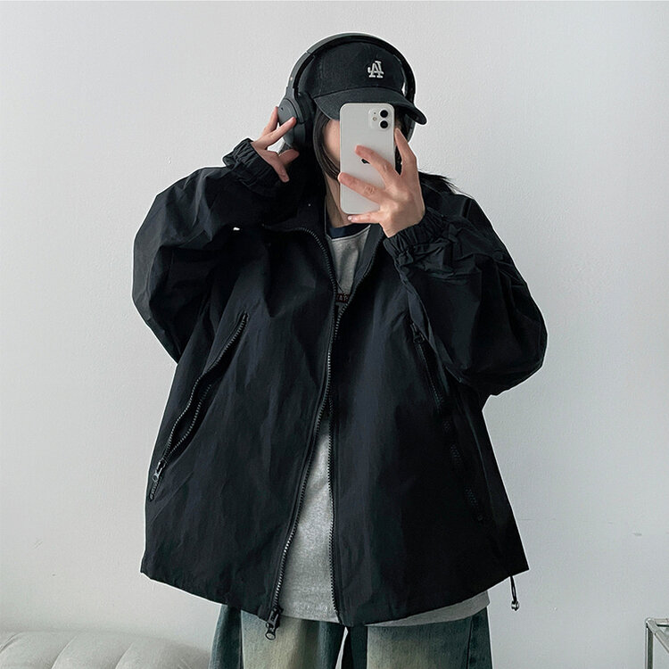 ストリングフードウィンドブレーカー5色｜ジャンパー｜韓国