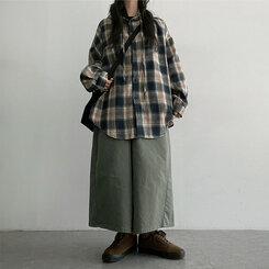 ビンテージチェックフードシャツ NAVY