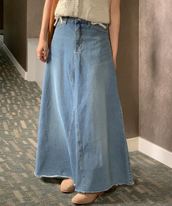 ミディアムフレアデニムスカート｜ミディ/ロングスカート｜韓国