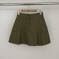 2기장 셀릭 핀턱 카고 플리츠 미니 스커트