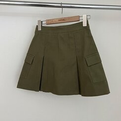 2기장 셀릭 핀턱 카고 플리츠 미니 스커트