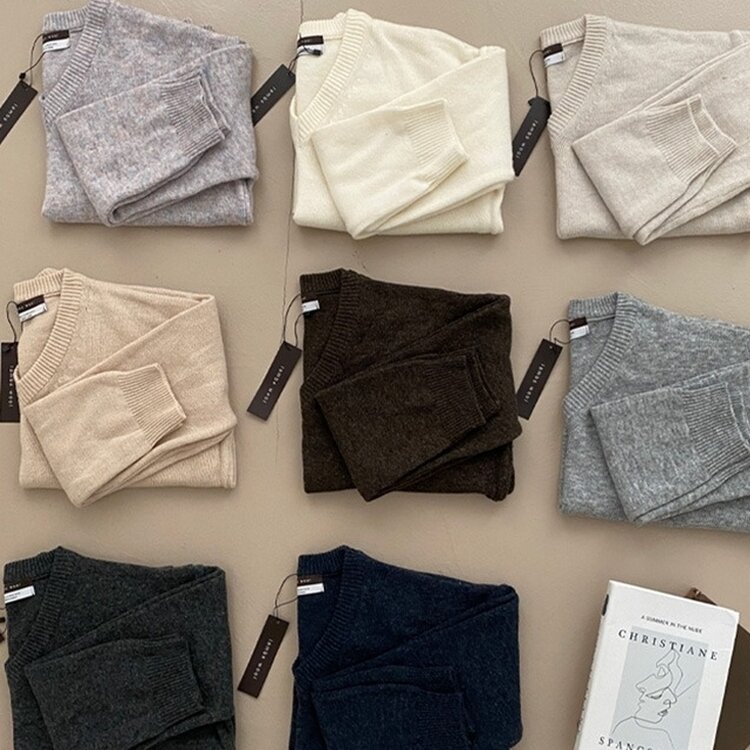 제페토 보카시 울 브이넥 루즈핏 니트