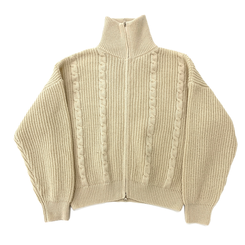 2WAYケーブルクロップニットジップアップ5色｜ジャンパー｜韓国