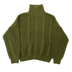 2WAYケーブルクロップニットジップアップ5色｜ジャンパー｜韓国