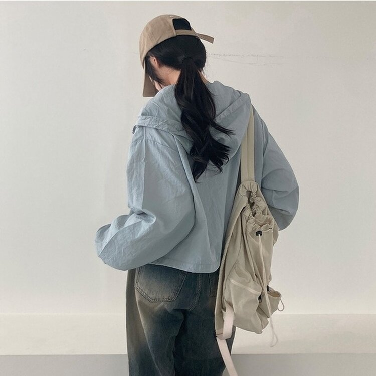 에어즈 윈드브레이커 바스락 스트링 후드 바람막이 자켓 소라